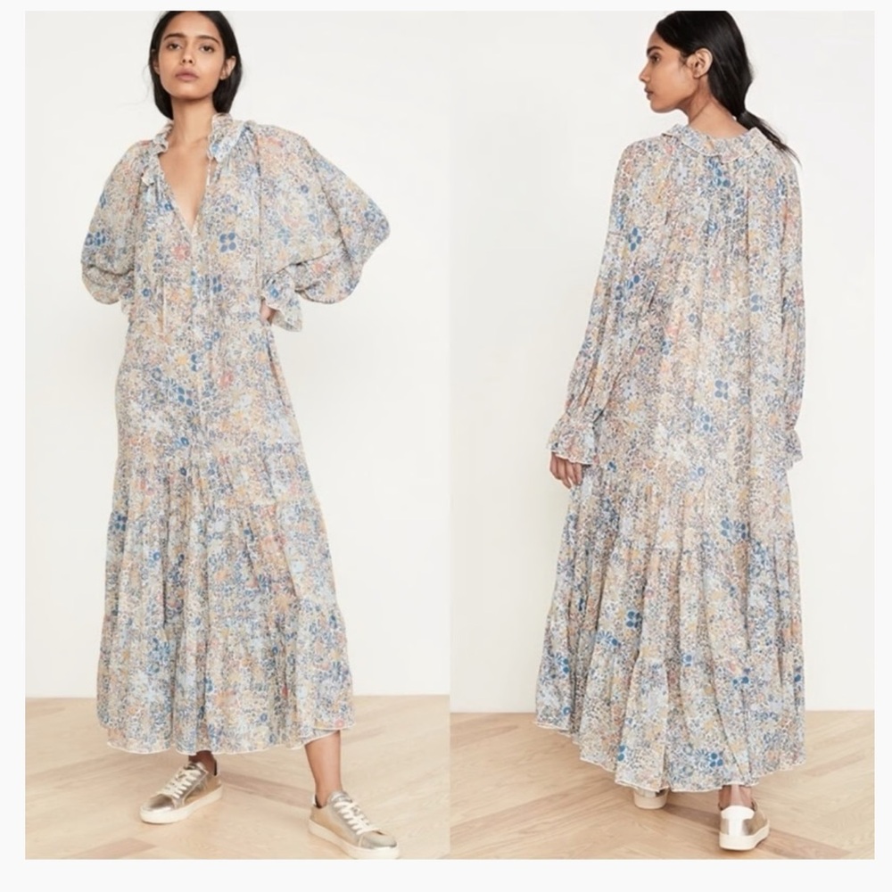 Free People Multicolor Floral Long Sleeve Dress